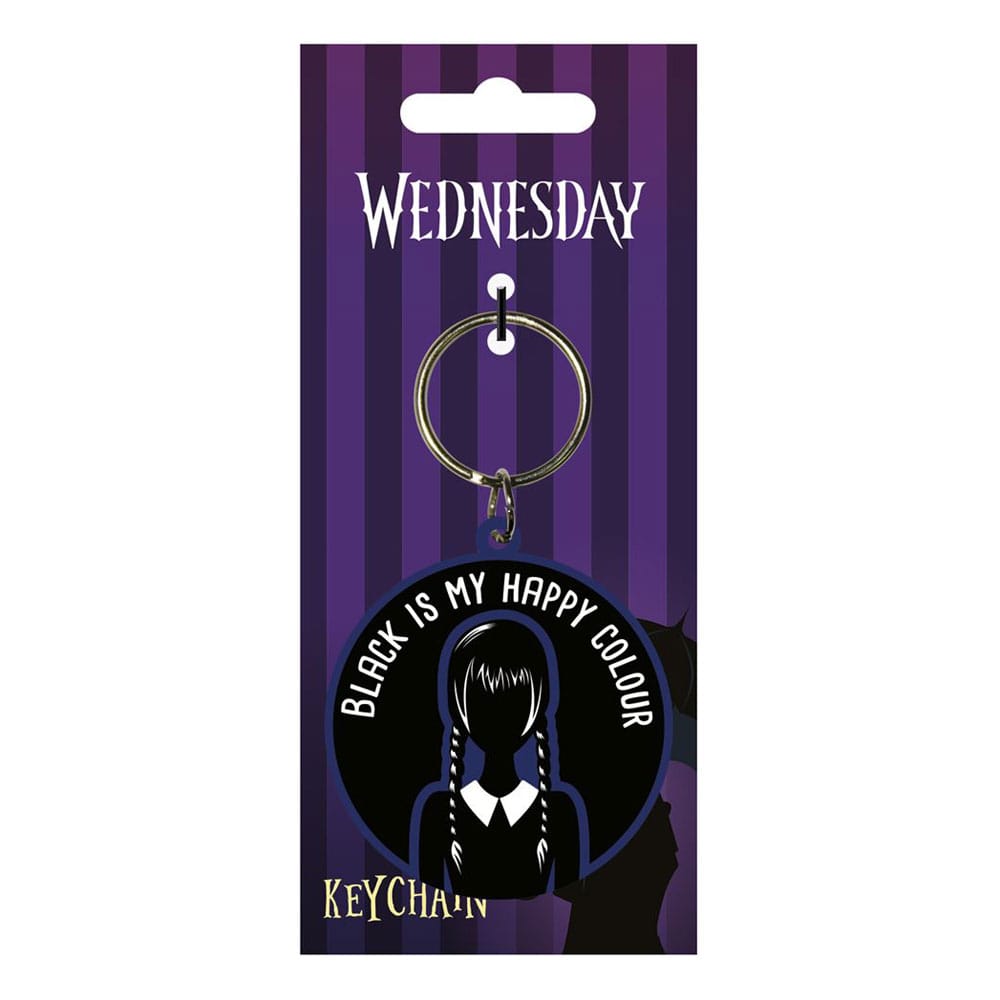 Wednesday Rubber Keychain Happy Colour Keyrings