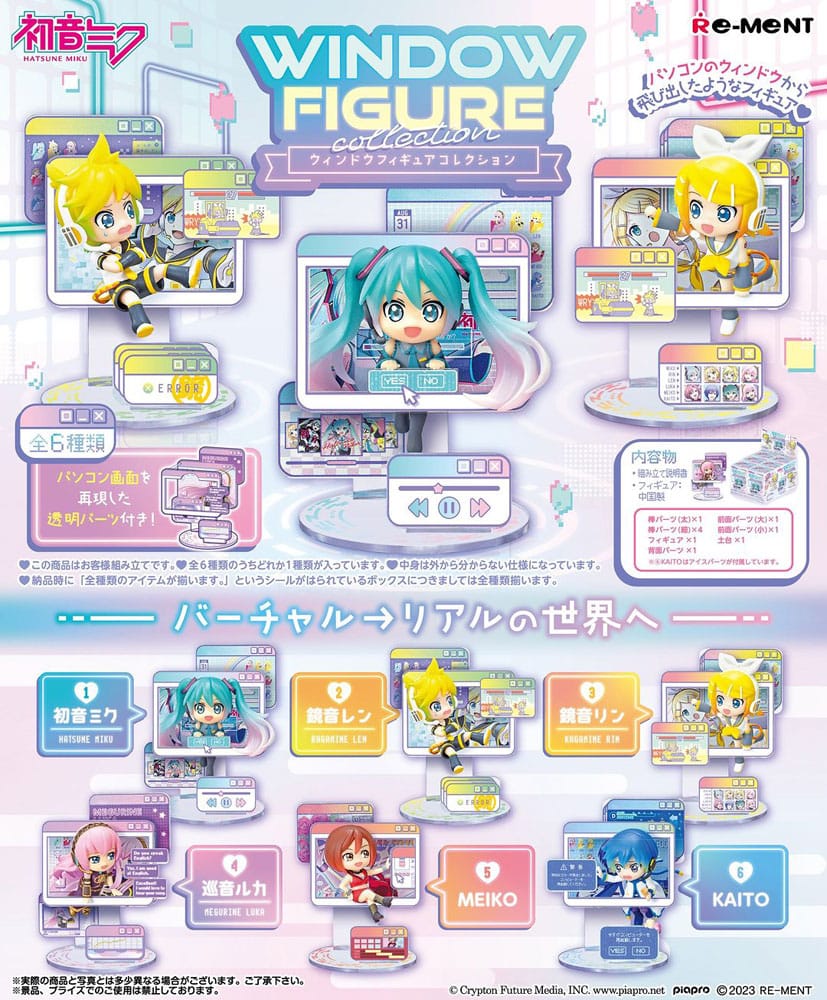 Hatsune Miku Mini Figures 6 cm Window Figure Collection Display (6) Mini-figures