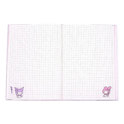 Sanrio Notebook Kuromi & My Melody Pastel Flower Holographic Checkered