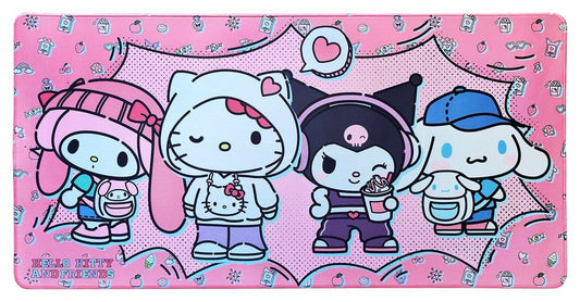 Sanrio Pink Black Party Series XXL Mousepad Hello Kitty & Friends Pop
