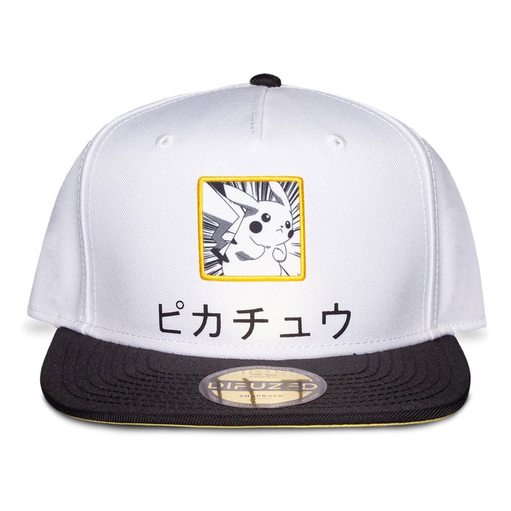 Pokémon Snapback Cap Pikachu Black White Yellow Beanies & Caps