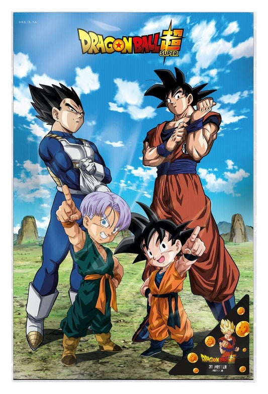 Dragon Ball Super 3D Poster Battle of Gods Goku Vegeta Family 38 x 58 cm