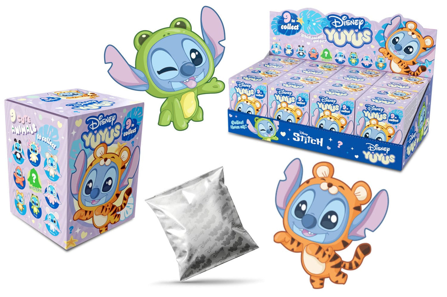 Disney YuYus Plush Key rings Stitch 12 cm Blindbox Display (8)