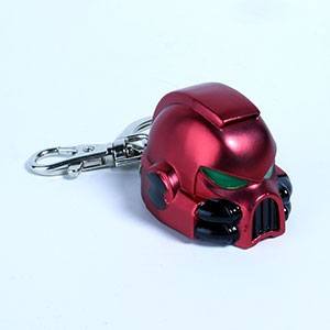 Warhammer 40K Metal Keychain Space Marine MKVII Helmet Blood Angels Keyrings