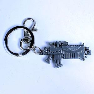 Warhammer 40K Metal Keychain Bolter Metallic Finish Keyrings