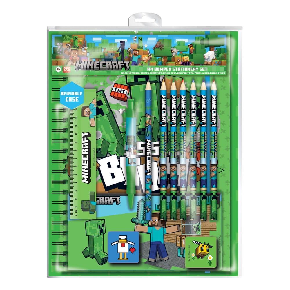 Minecraft 12-Piece Stationery Set A4 Bumper Stationery