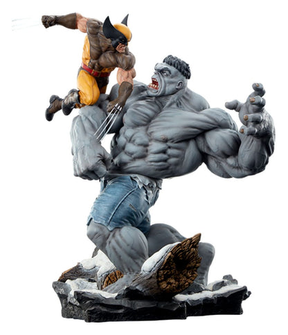 Marvel Statue Grey Hulk vs Wolverine 58 cm Statues