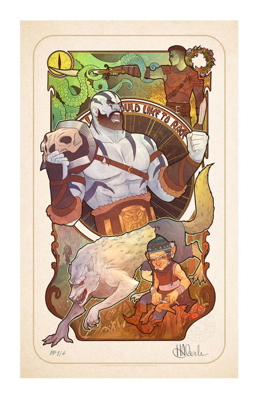 Critical Role Art Print Travis Willingham: 10th Anniversary Art Nouveau Illustrations 46 x 28 cm - unframed