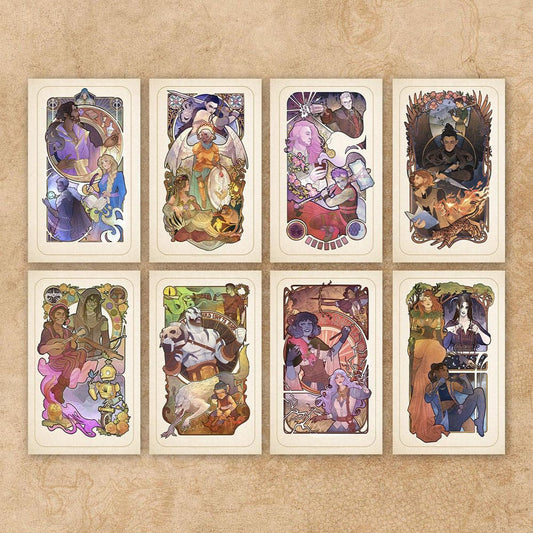 Critical Role Art Print 10th Anniversary Art Nouveau Illustrations 46 x 28 cm - unframed (Set of 8)