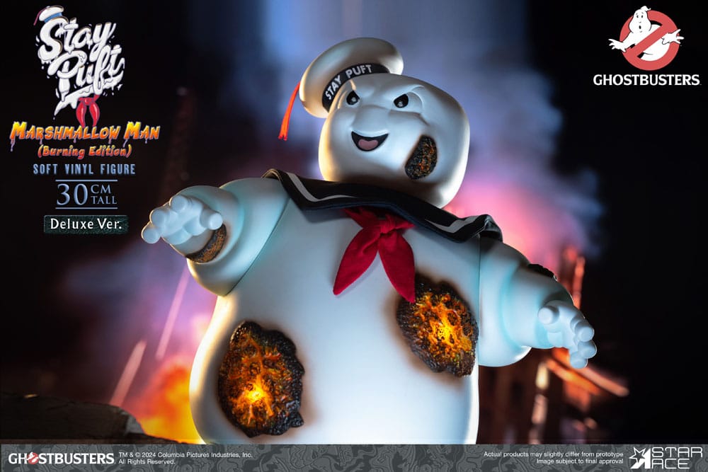 Ghostbusters Soft Vinyl Statue Stay Puft Marshmallow Man Burnign Edition Deluxe Version 30 cm Statues