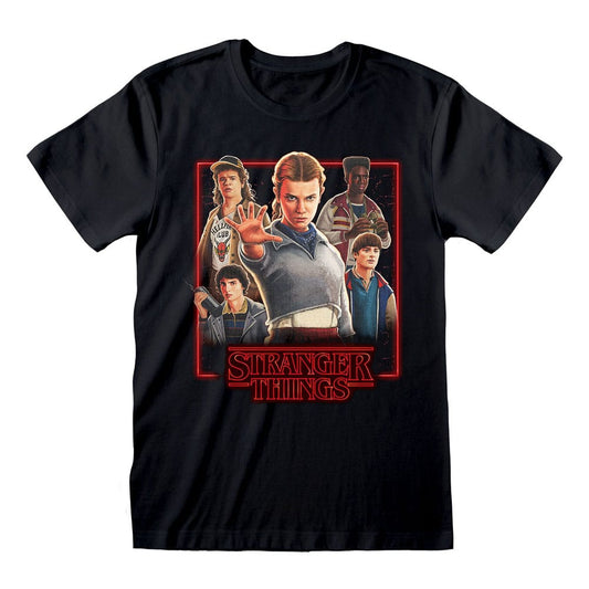 Stranger Things T-Shirt Characters in Glowing Box Size L