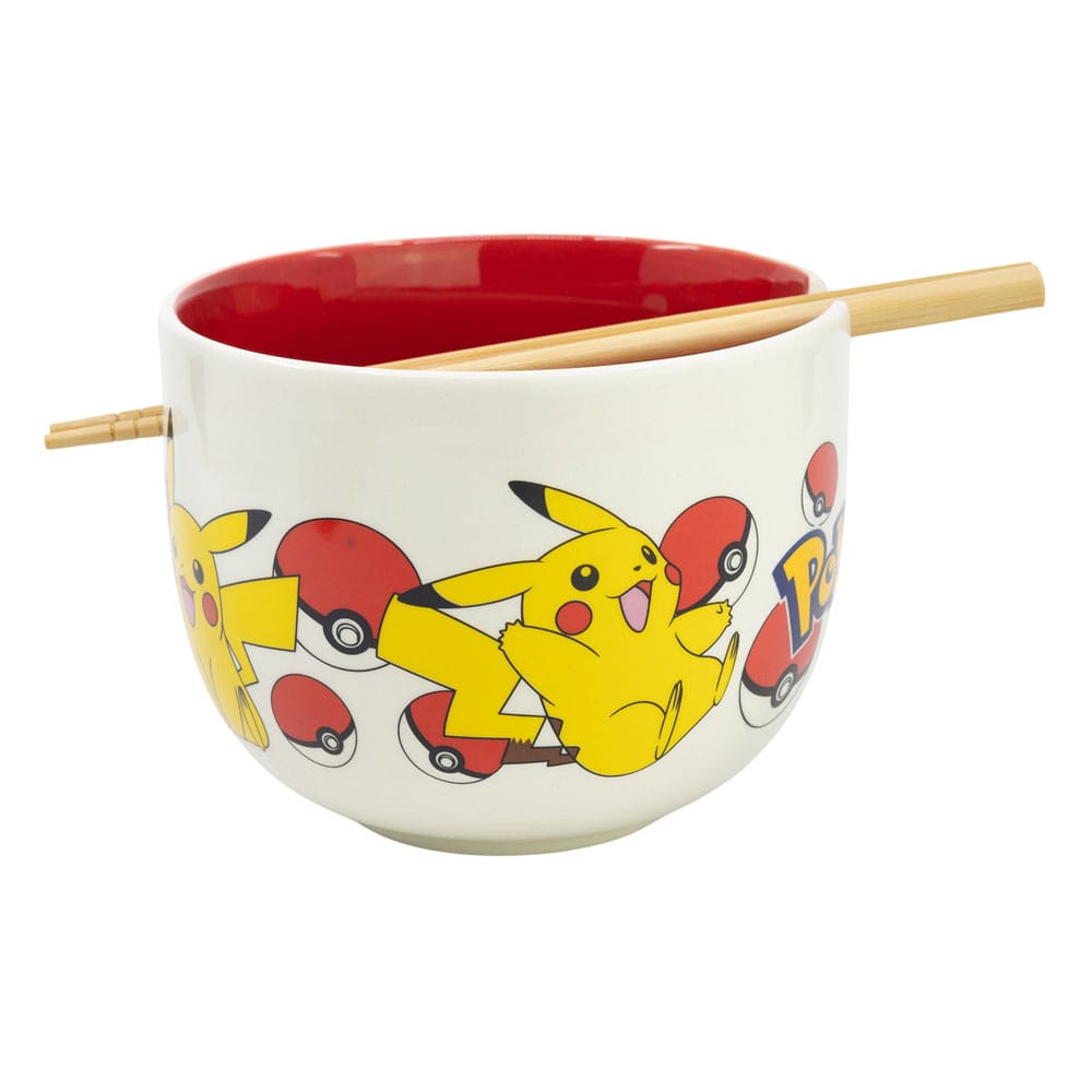 Pokémon Ramen Bowl with Chopsticks Face Kitchen- and Tableware