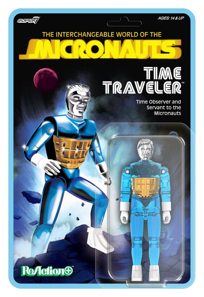 Micronauts ReAction+ Action Figure Wave 03 Time Traveler (Translucent Blue) 10 cm