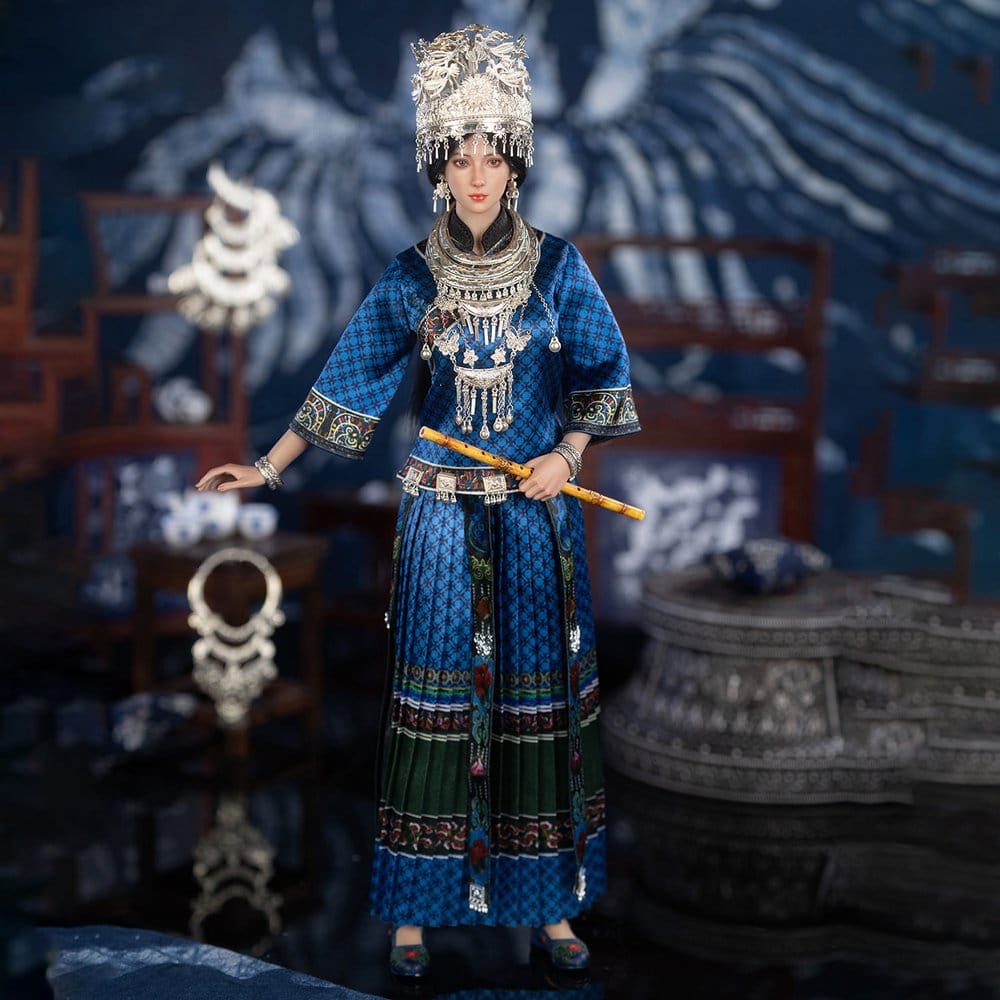 The Miao of China's 56 Ethnic Groups Figure 1/6 Blue 30 cm