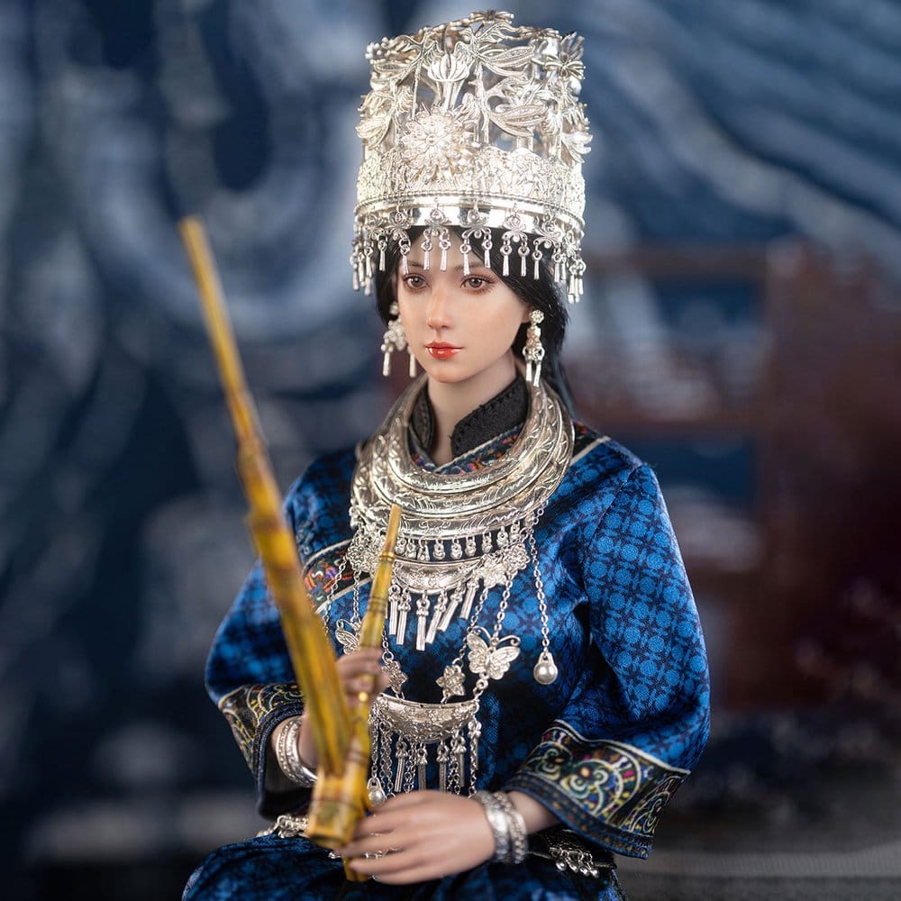 The Miao of China's 56 Ethnic Groups Figure 1/6 Blue 30 cm