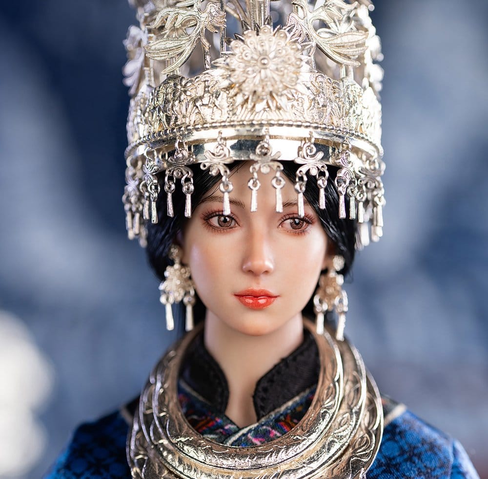The Miao of China's 56 Ethnic Groups Figure 1/6 Blue 30 cm