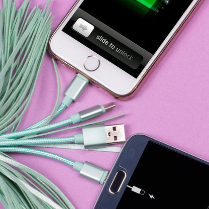 Pusheen USB Charging Cable 3in1 with Keychain Tassel Adapters