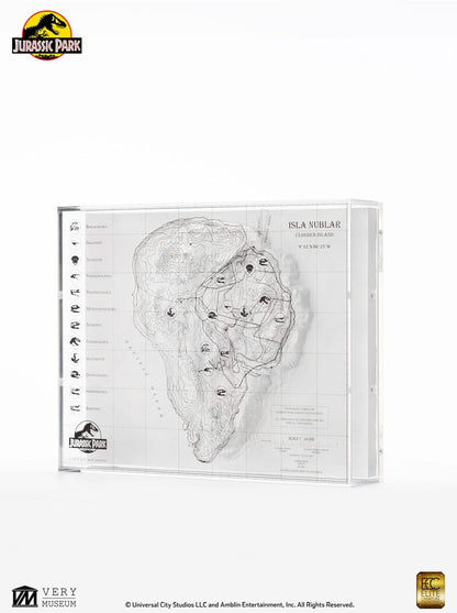 Jurassic Park Topographic Map Isla Nublar