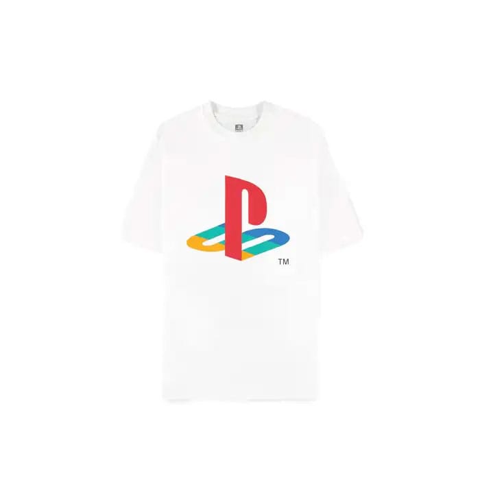PlayStation T-Shirt Logo White Loose Fit Size XL