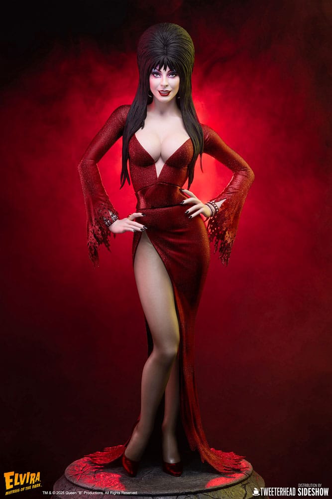 Elvira: Mistress of the Dark Maquette 1/4 Elvira (Red Glitter Dress) 48 cm