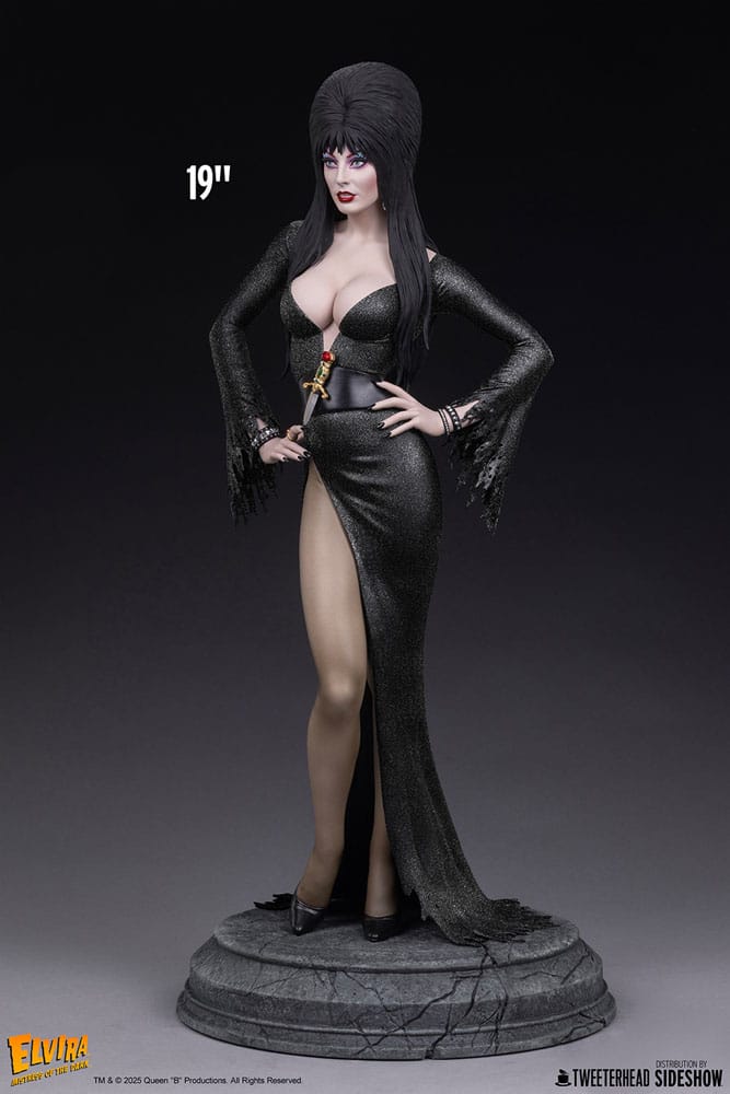 Elvira: Mistress of the Dark Maquette 1/4 Elvira (Black Glitter Dress) 48 cm