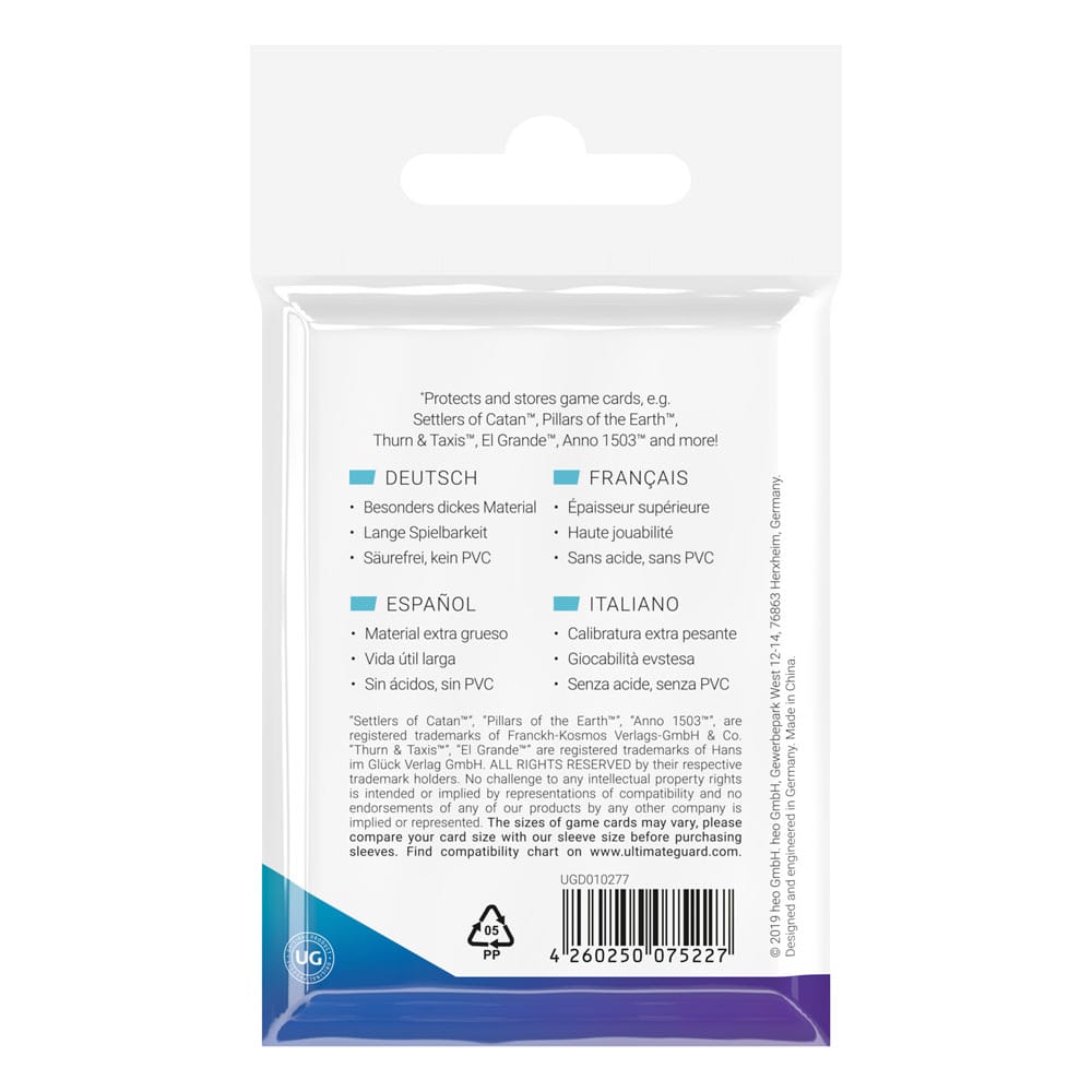 Ultimate Guard Board Game Sleeves (50) - Mini European