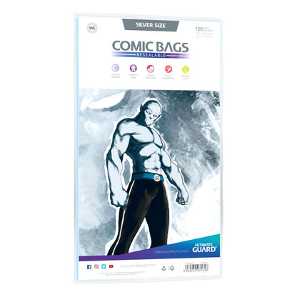 Ultimate Guard Comic Bags Resealable (100) - Silver Size Comics storage & Protection