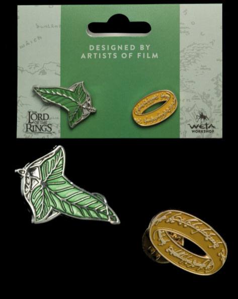 Lord of the Rings Collectors Pins 2-Pack Elfen Leaf & One Ring Pins & Brooches