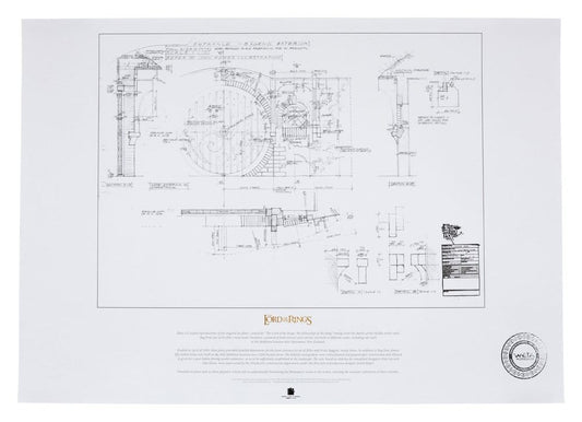 Lord of the Rings Blueprint Art Print The Grey Havens 59 x 42 cm