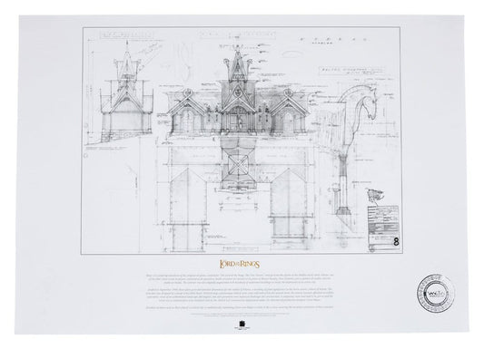 Lord of the Rings Blueprint Art Print The Stable of Edoras 59 x 42 cm