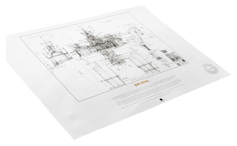 Lord of the Rings Blueprint Art Print The Stable of Edoras 59 x 42 cm