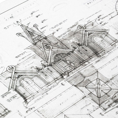 Lord of the Rings Blueprint Art Print The Stable of Edoras 59 x 42 cm