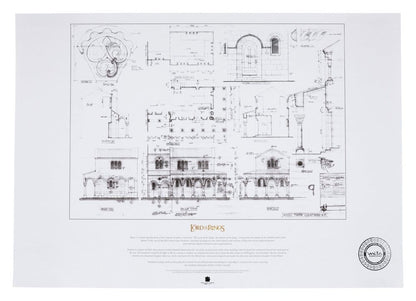 Lord of the Rings Blueprint Art Print The Courtyard of Minas Tirith 59 x 42 cm