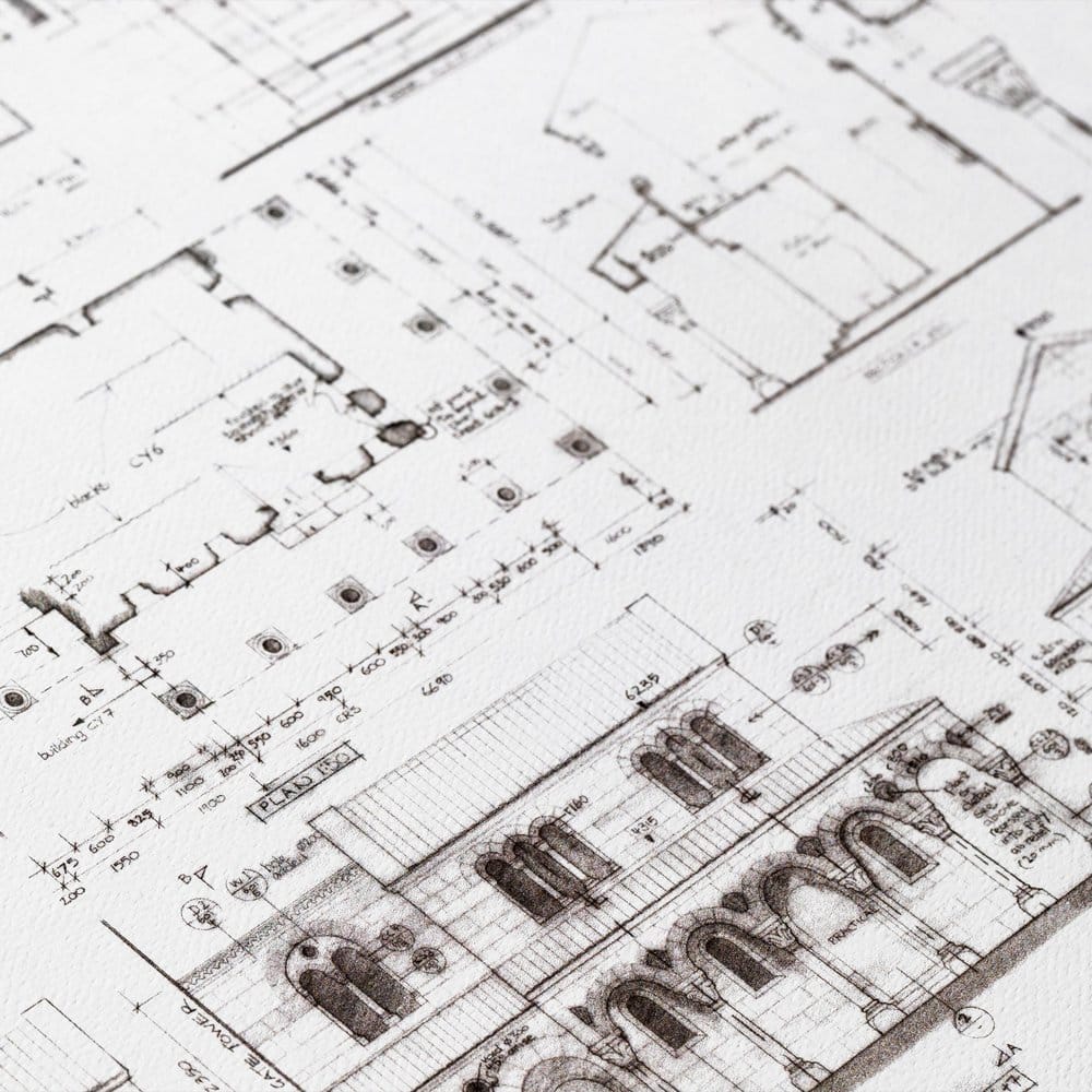 Lord of the Rings Blueprint Art Print The Courtyard of Minas Tirith 59 x 42 cm