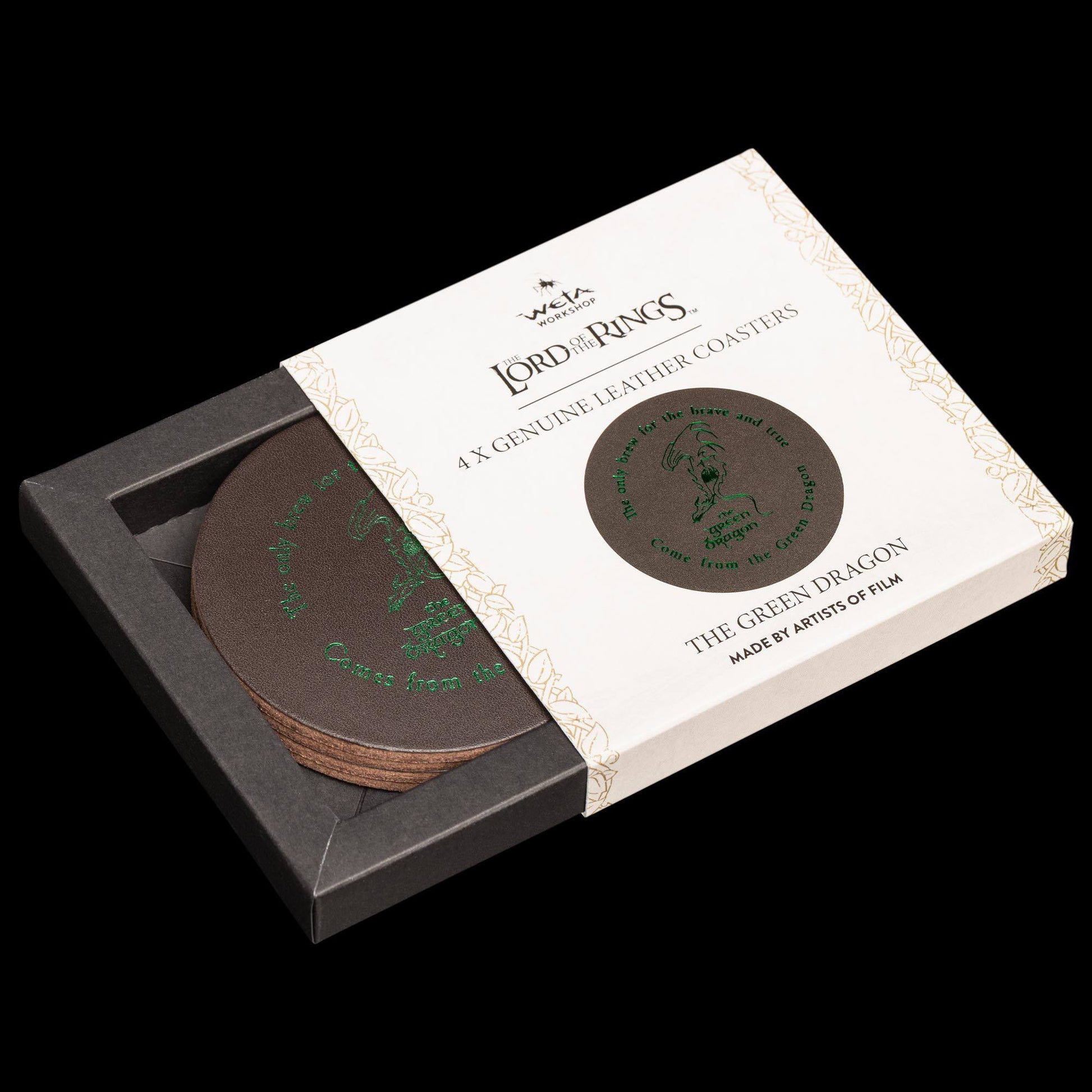 Lord of the Rings Coaster 4-Pack The Green Dragon Glasses & Coasters