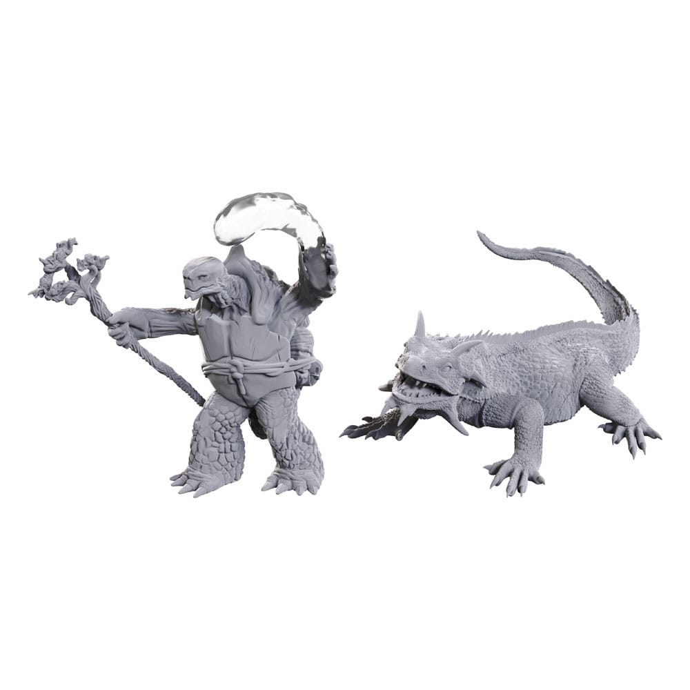 D&D Nolzur’s Marvelous Miniatures Unpainted Miniatures Tortle Druid & Wild Shape Giant Lizard Miniature Gaming &