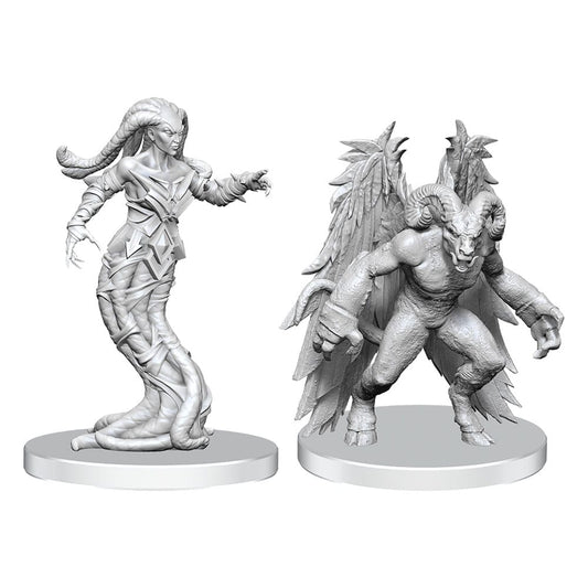Pathfinder Deep Cuts Unpainted Miniatures Gylou (Handmaiden Devil) & Ferrugon (Rust Devil) Miniature Gaming