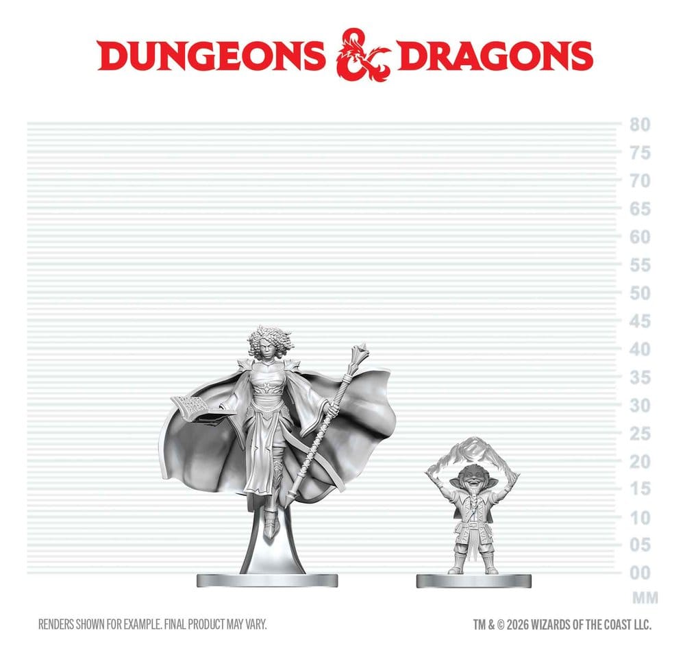 D&D Nolzur's Marvelous Miniatures Mini Figures Gnome Warlock & Aasimar Wizard 13 cm