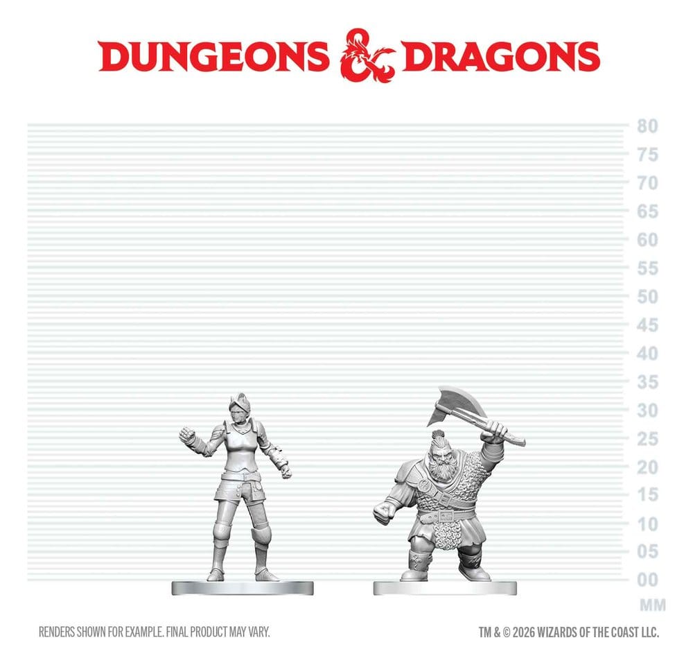 D&D Nolzur's Marvelous Miniatures Mini Figures Cultist of Bane & Dwarf Zhentilar Soldier 13 cm