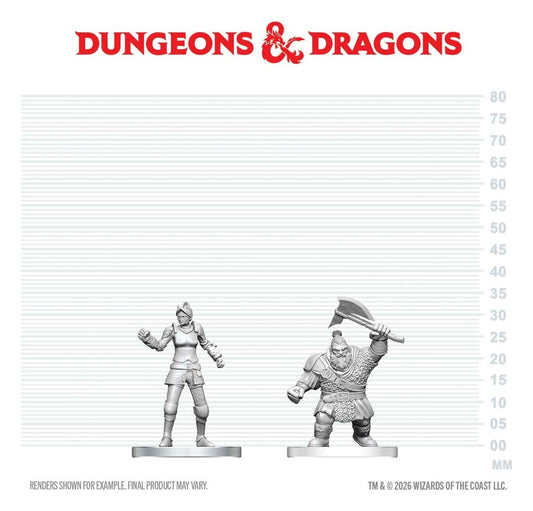 D&D Nolzur's Marvelous Miniatures Mini Figures Cultist of Bane & Dwarf Zhentilar Soldier 13 cm
