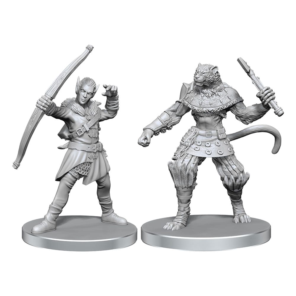 Pathfinder Deep Cuts Unpainted Miniatures Elf Hunter & Catfolk Bandit Miniature Gaming & Tabletop