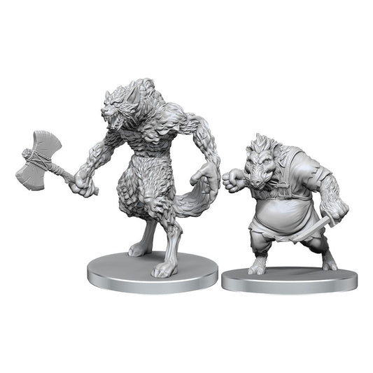 Pathfinder Deep Cuts Unpainted Miniatures Werewolf & Wereboar