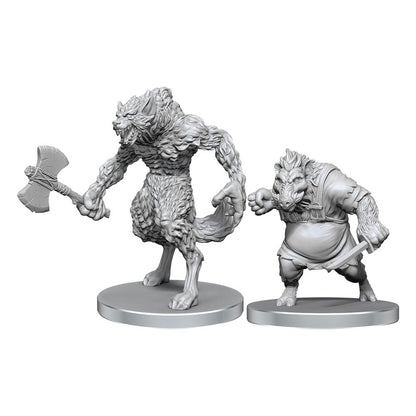 Pathfinder Deep Cuts Unpainted Miniatures Werewolf & Wereboar Miniature Gaming & Tabletop
