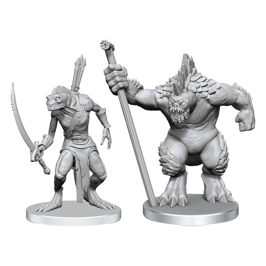 Pathfinder Deep Cuts Unpainted Miniatures Xulgath Skirmisher & Stoneliege Miniature Gaming & Tabletop