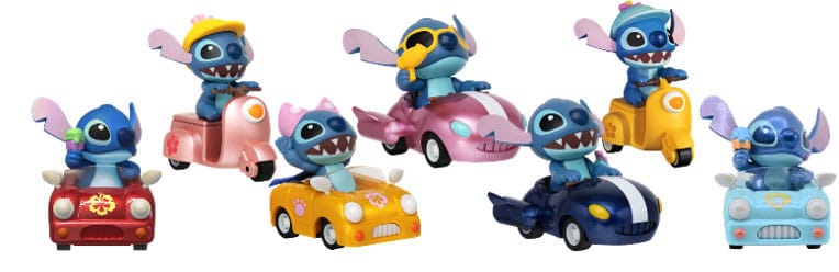 Lilo & Stitch Zoom Hero Pullback Vehicles with Figures Stitch Assortment (12) Mini-figures