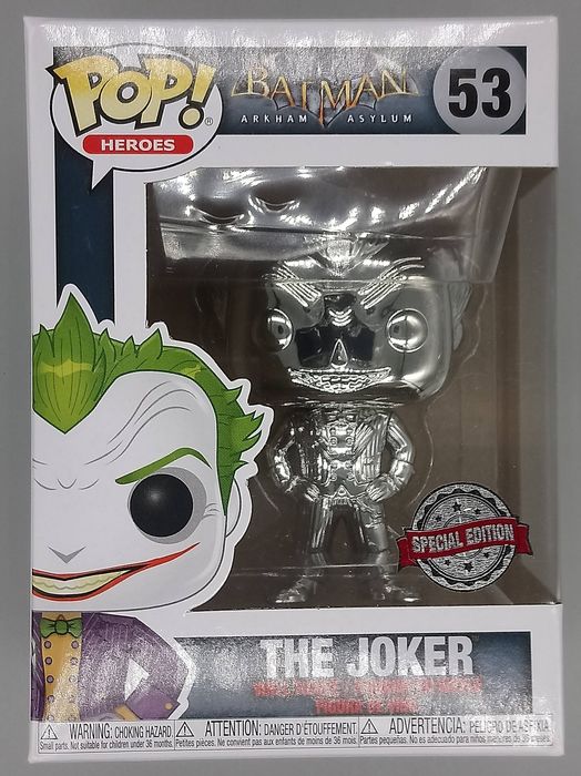 #53 The Joker (Silver) - Chrome - DC Batman: Arkham Asylum Funko POP