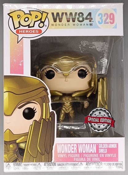 329 Wonder Woman (Golden Armor Shield) - DC - WW84 - Funko POP - Box Damaged
