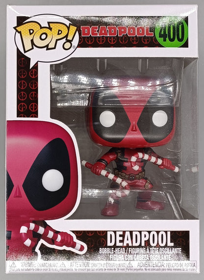 400 Deadpool (w/ Candy Canes) Metallic Marvel Funko POP - Box Damaged