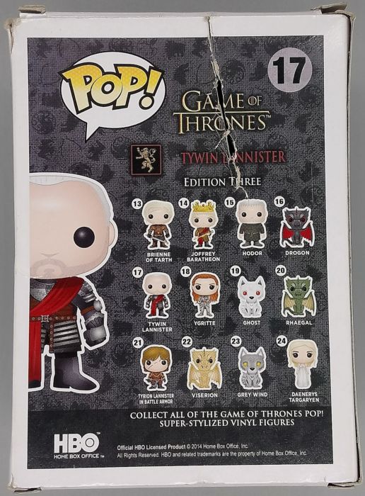 #17 Tywin Lannister (Gold Armor) Game of Thrones Box Damaged Funko POP