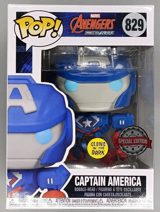 #829 Captain America - Glow - Marvel Mech Funko POP
